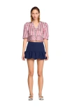 Sandro Ruffled Striped Shirt In Multi