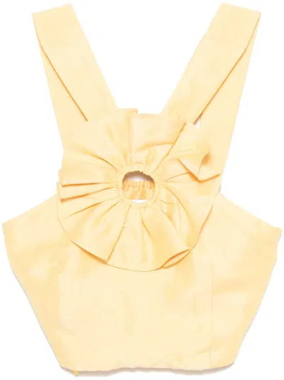 Sandro Ruffled Top In 黄色