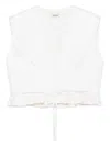 Sandro Womens Naturels Passy Bow-embellished Stretch-satin Crop Top In White
