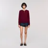 Sandro Ruffled-neck Sweater In Red