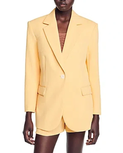 Sandro Ryan Blazer In Yellow Orange