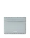 Sandro Saffiano Leather Card Case In Blue