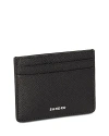 Sandro Saffiano Leather Card Case In Black