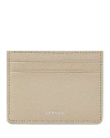 Sandro Saffiano Leather Card Case In Light Grey