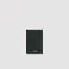 Sandro Saffiano Leather Card Holder In Green