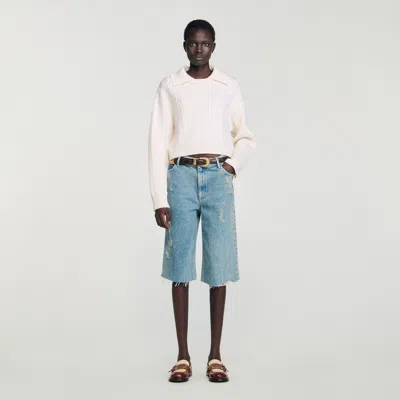 Sandro Sailor-neck Sweater In Neutral