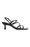 Sandro Leather Heeled Sandals In Black
