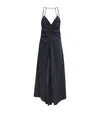 Sandro Pralisse Ruched Maxi Dress In Blue
