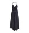 Sandro Pralisse Ruched Maxi Dress In Blue