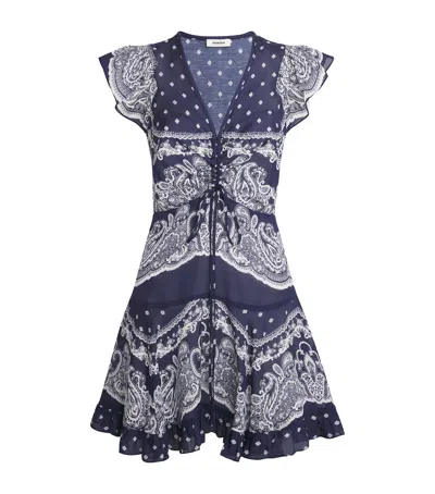 Sandro Satin Bandana Print Mini Dress