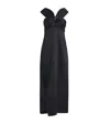 Sandro Slit Satin-effect Maxi Dress In Black