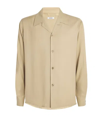 SANDRO SATIN LONG-SLEEVE SHIRT