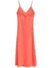 Sandro Satin Midi Dress In Orange