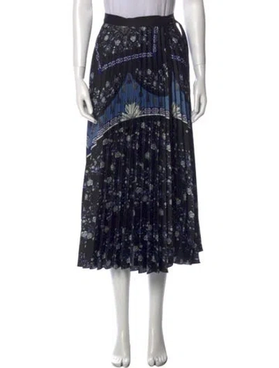 Pre-owned Sandro Satin Midi Length Skirt W/ Tags In Multi