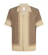Sandro Satin Patterned Shirt In Beige