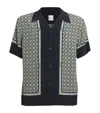Sandro Fence Short Sleeve Shirt In Blue