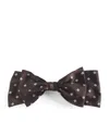 Sandro Satin Printed Hair Bow In Black