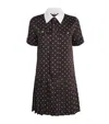Sandro Printed Satin-effect Short Dress In Brown