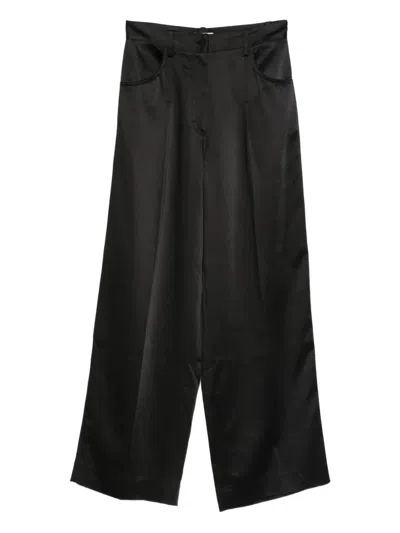 Sandro Satin Trousers In Black