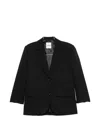 Sandro Satin-back Wool Blazer In Black