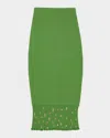 Sandro Knitted Embellished Midi Skirt