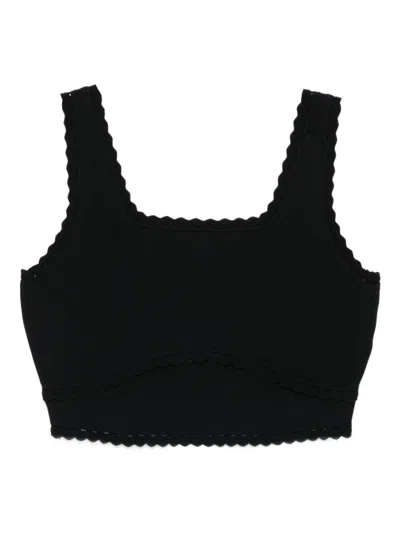 Sandro Scallop-trim Top In Black