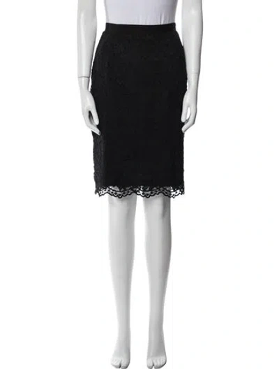 Pre-owned Sandro Scalloped Accent Knee-length Skirt In Black