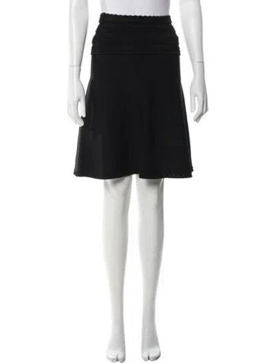 Pre-owned Sandro Scalloped Accent Knee-length Skirt In Black