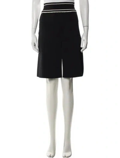 Pre-owned Sandro Scalloped Accent Knee-length Skirt W/ Tags In Black