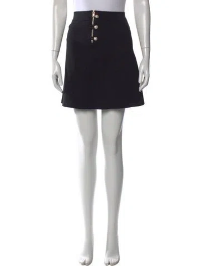 Pre-owned Sandro Scalloped Accent Mini Skirt In Black