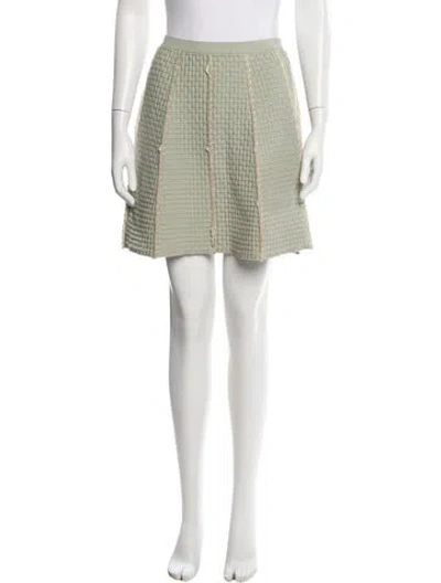 Pre-owned Sandro Scalloped Accent Mini Skirt In Green
