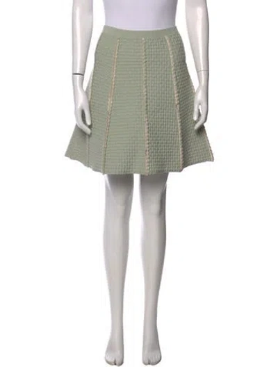 Pre-owned Sandro Scalloped Accent Mini Skirt In Green