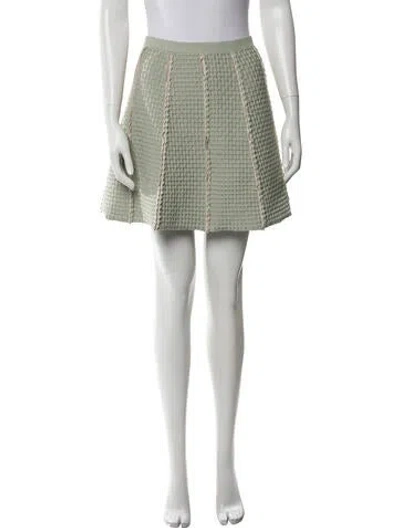Pre-owned Sandro Scalloped Accent Mini Skirt In Green
