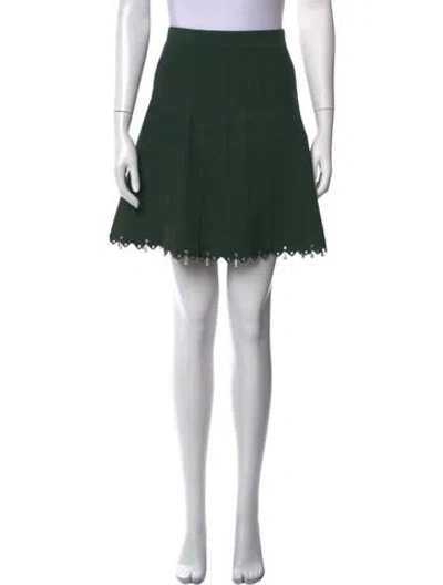 Pre-owned Sandro Scalloped Accent Mini Skirt In Green