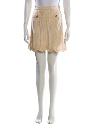 Pre-owned Sandro Scalloped Accent Mini Skirt In Neutral