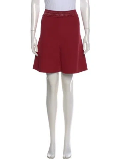 Pre-owned Sandro Scalloped Accent Mini Skirt In Red
