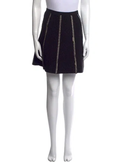 Pre-owned Sandro Scalloped Accent Mini Skirt W/ Tags In Black
