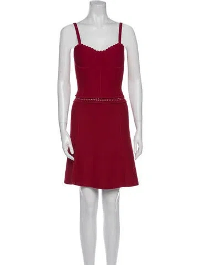 Pre-owned Sandro Scalloped Accent Skirt Set W/ Tags In Red