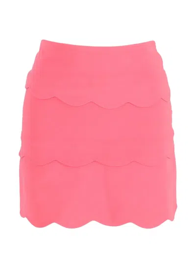 Pre-owned Sandro Scalloped Mini Skirt In Pink