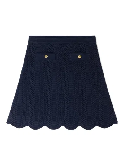 Sandro Scalloped Miniskirt In Blue