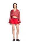 Sandro Printed Cropped Shirt In Orange