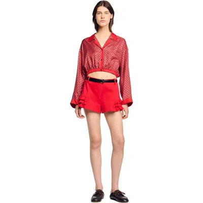 SANDRO SANDRO SCARF PRINT SHIRT