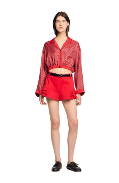 SANDRO SANDRO SCARF PRINT SHIRT