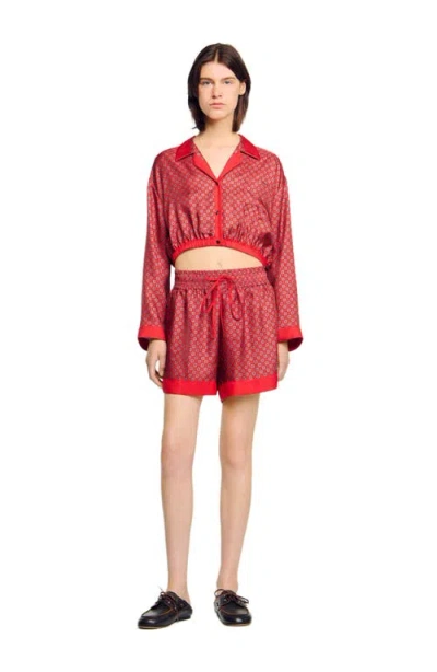 SANDRO SANDRO SCARF PRINT SHORTS