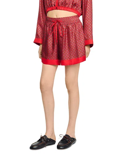 SANDRO SCARF PRINT SHORTS