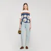 Sandro Scarf Print T-shirt In Blue