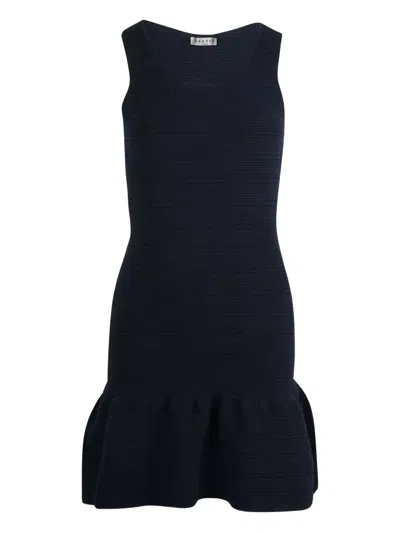 Pre-owned Sandro Scoop-neck Flared Dress In Blue