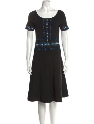 Pre-owned Sandro Scoop Neck Knee-length Dress In Black