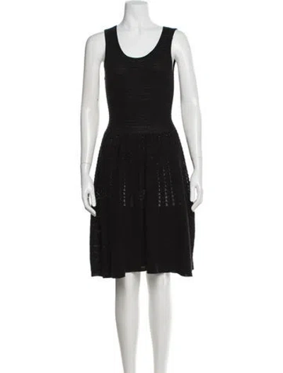 Pre-owned Sandro Scoop Neck Knee-length Dress In Black