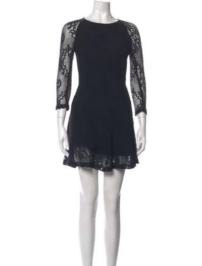 Pre-owned Sandro Scoop Neck Knee-length Dress In Black